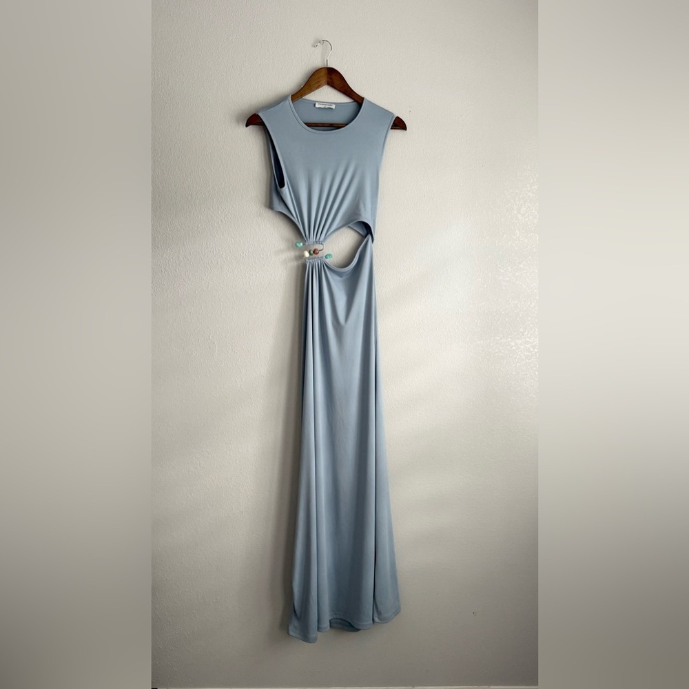 Fortunate One Elle Blue Sleeveless Dress Size M - Picture 2 of 6